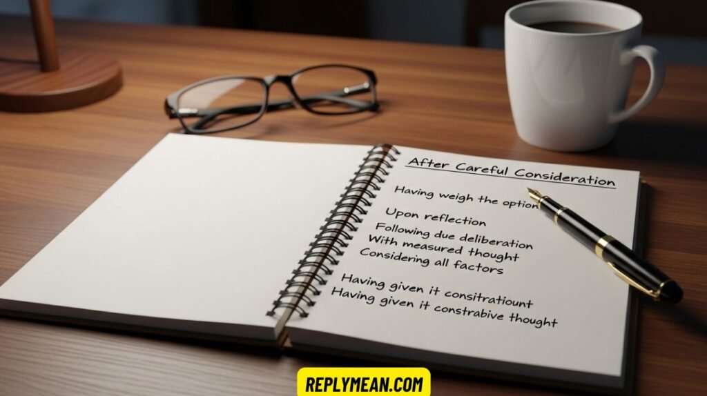 Other Ways to Say “After Careful Consideration”