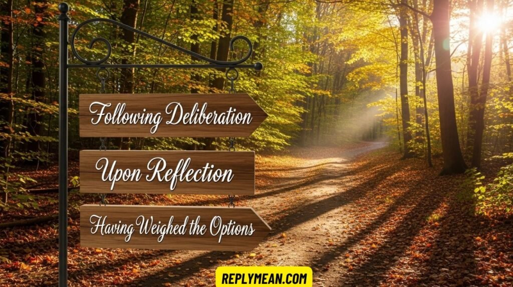 Other Ways to Say “After Careful Consideration”