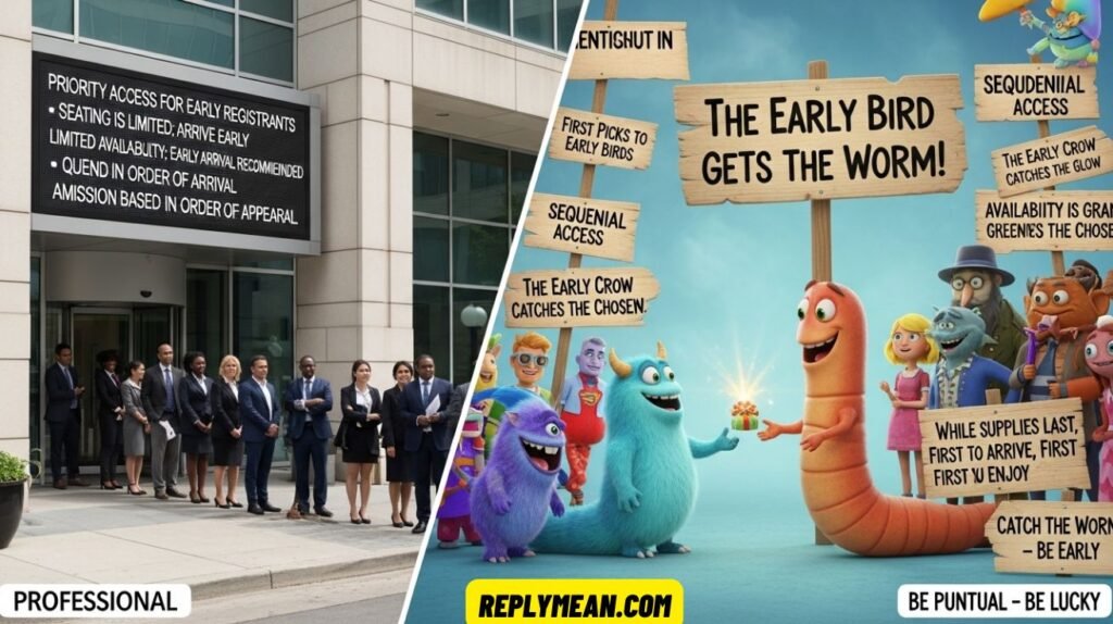 Other Ways to Say “First Come, First Serve