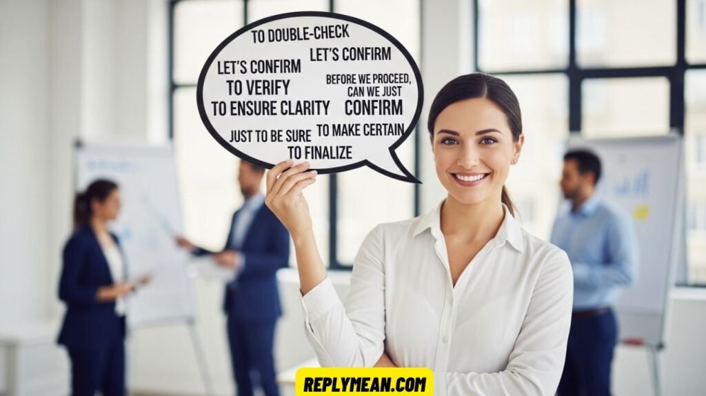 Other Ways to Say “Just to Confirm” Before Proceeding