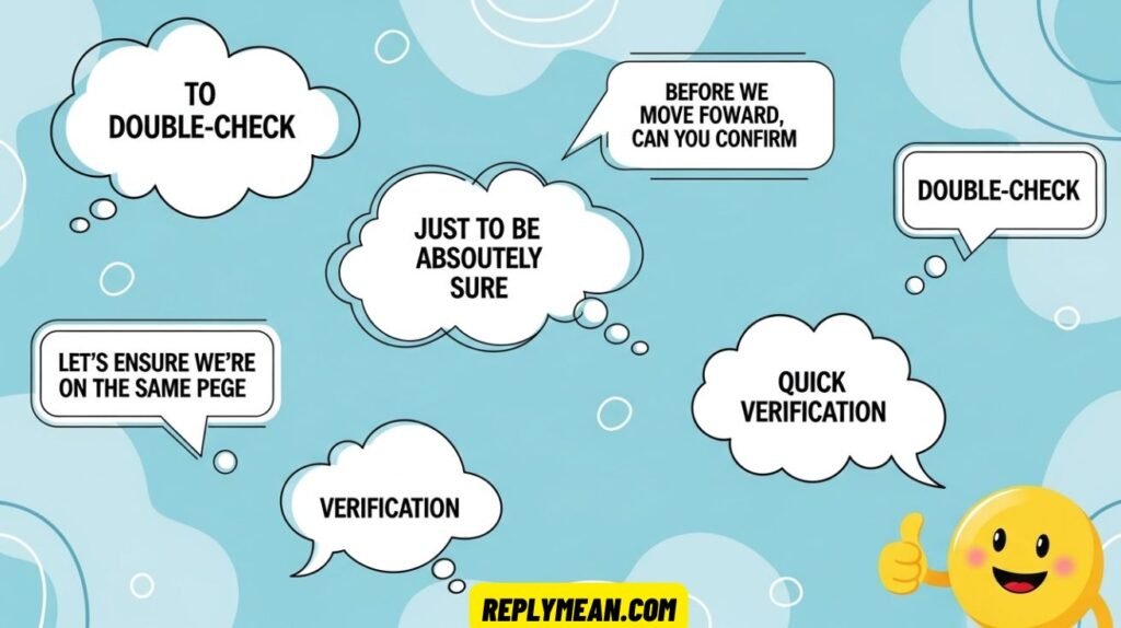 Other Ways to Say “Just to Confirm” Before Proceeding