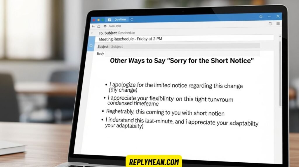 Other Ways to Say “Sorry for the Short Notice in an Email