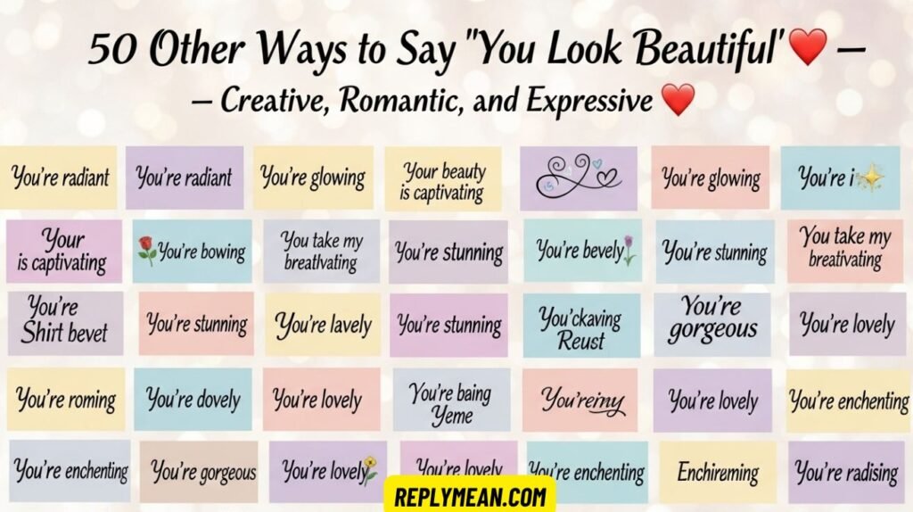 Other Ways to Say “You Look Beautiful”