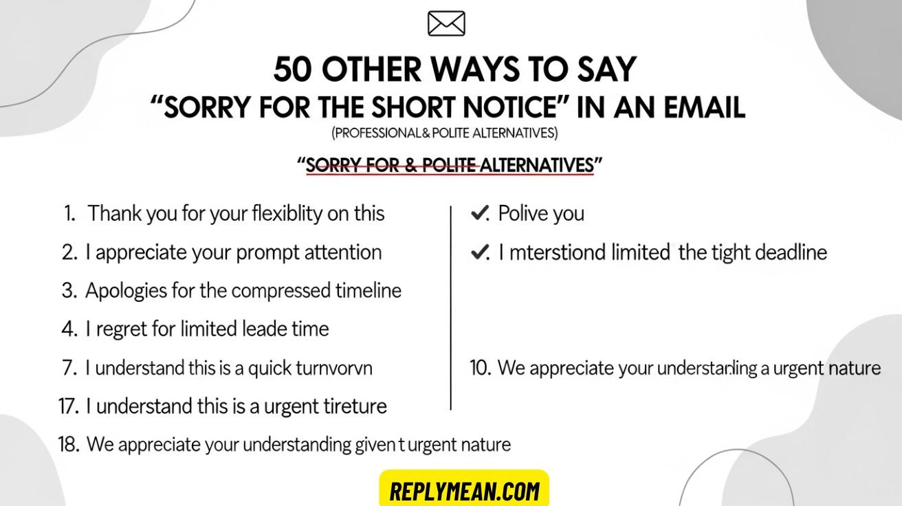 Other Ways to Say “Sorry for the Short Notice in an Email